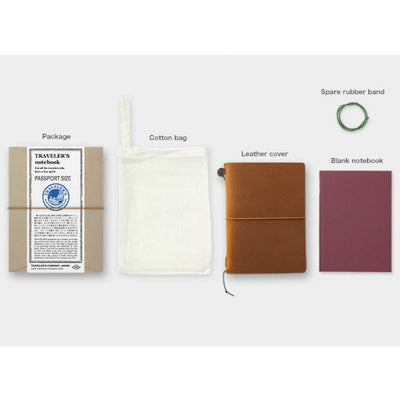 Passport Sized TRAVELER'S Notebook Starter Kit - Camel Leather