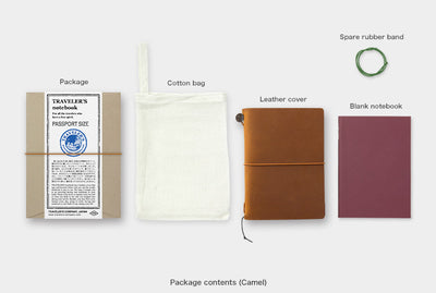 Passport Sized TRAVELER'S Notebook Starter Kit - Camel Leather