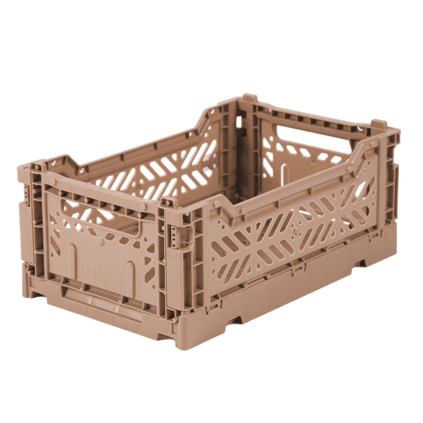 Mini Folding Storage Crate - Warm Taupe