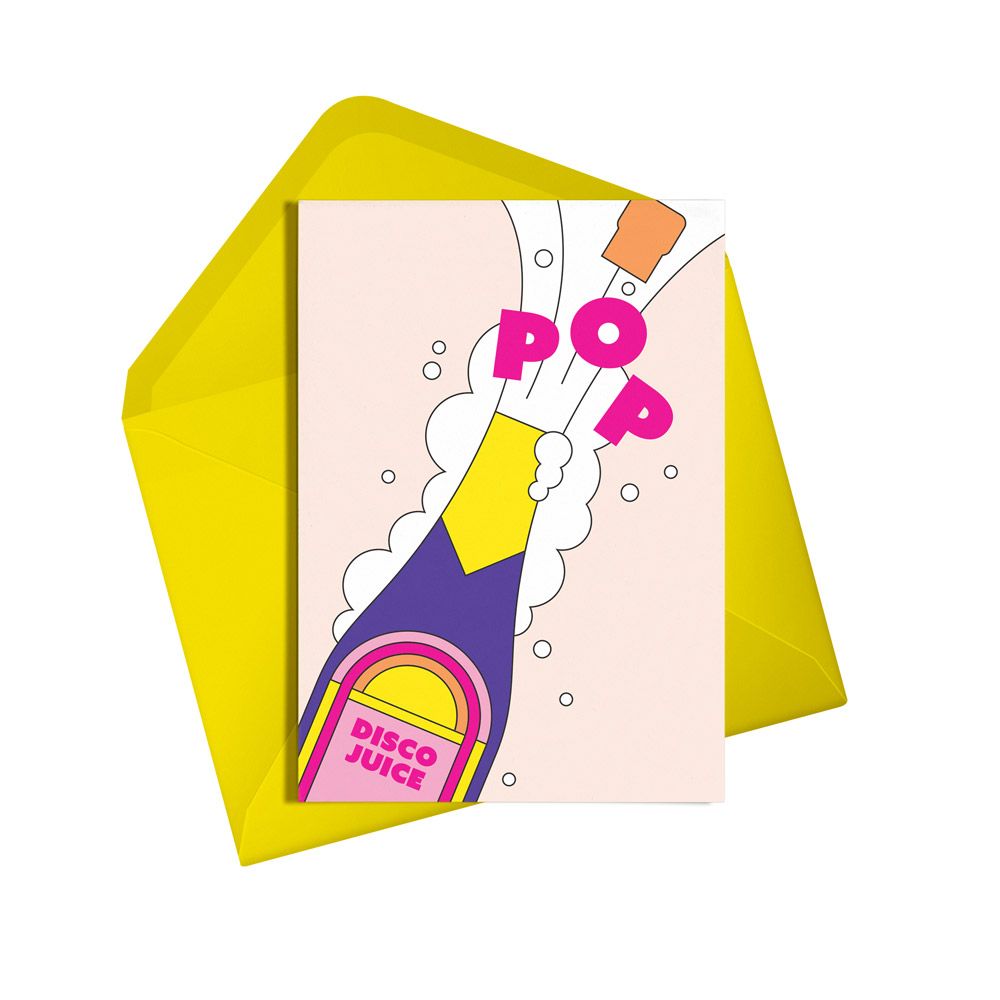 Disco Juice Neon Greetings Card
